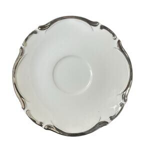 Vintage Harmony House Starlight Fine China Saucer Plates 6" Platinum Set Of 2